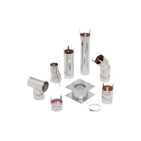 Enerco Group HeatStar 4" Horizontal Stainless Steel Vent Kit F102860 Category III Venting F102860